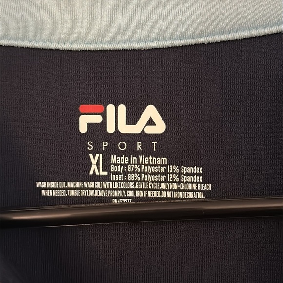 Women’s FILA SPORT Navy Blue Full Zip Red and White Trim Workout Jacket Size XL - Picture 5 of 7